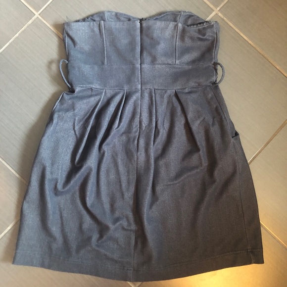 Denim-like Strapless Dress (Size Medium) - Picture 2 of 6